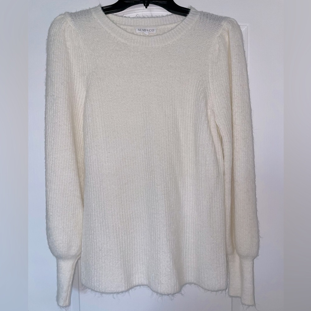 Off white/Cream colored warm sweater with Bell sleeves